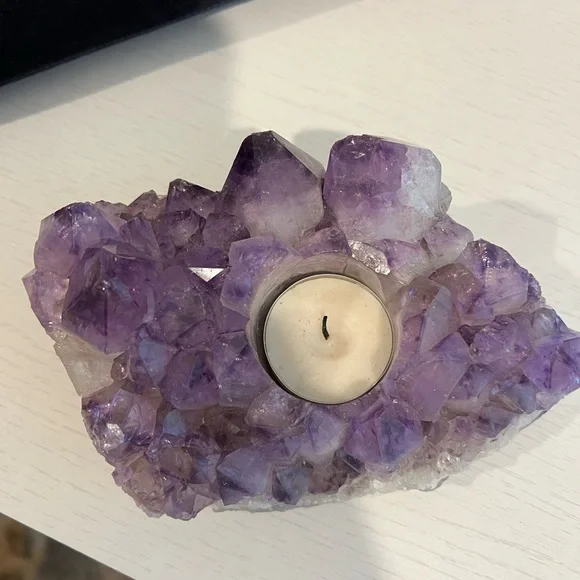 Amethyst Crystal Candle Holder - Picture 3 of 3